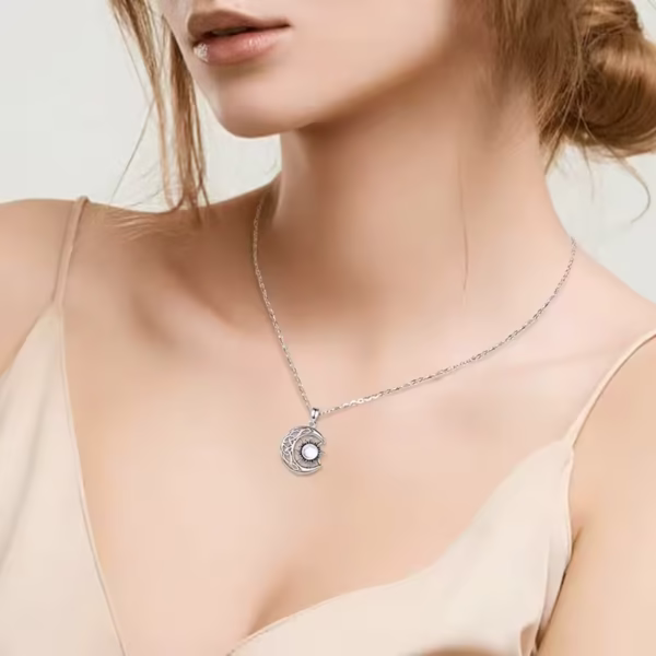 LunaSol Vintage Moon & Sun Pendant Necklace - Image 4