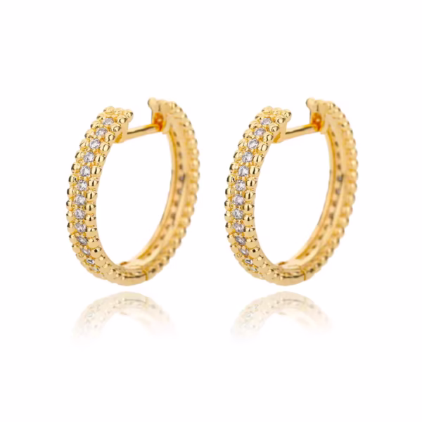 Celestia Round Zircon Crystal Hoop Earrings - Image 3