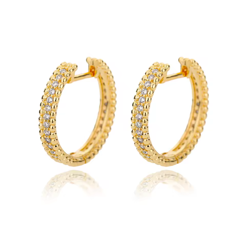 Celestia Round Zircon Crystal Hoop Earrings - Image 3