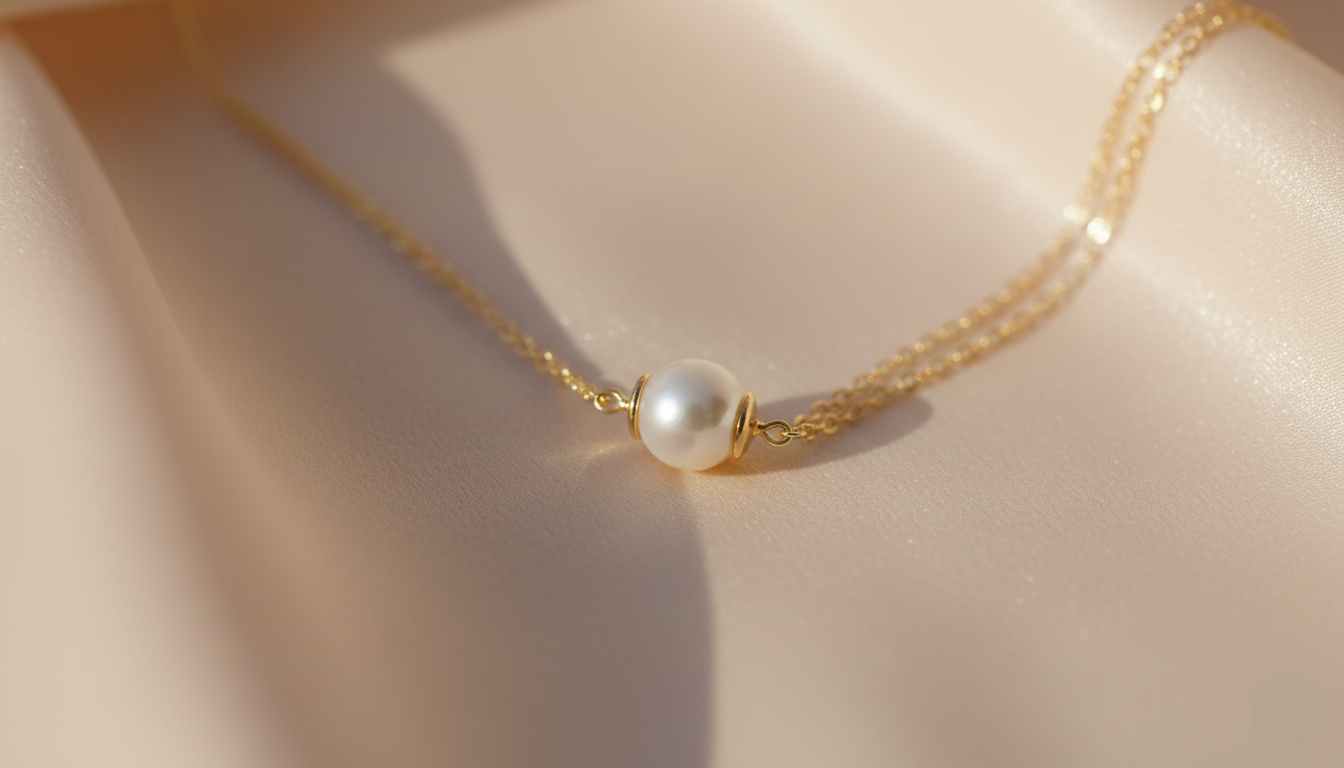 Delicate 14k gold freshwater pearl drop pendant necklace — modern pearl jewelry 2026