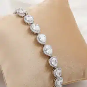 Teardrop CZ wedding bracelet from MyJewelryCorner – elegant handcrafted crystal jewelry for special occasions.